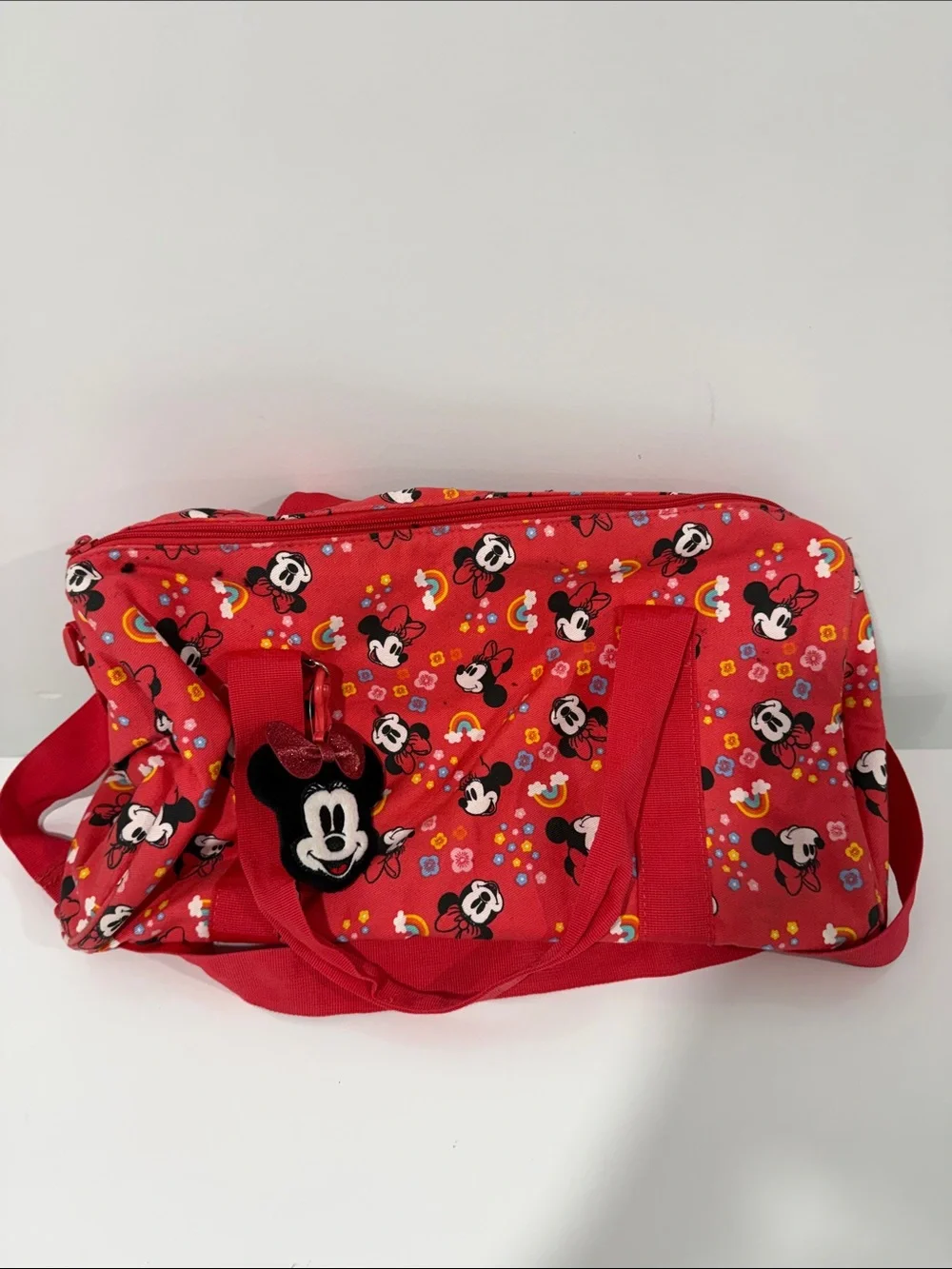 Disney Red Minnie Mouse Printed Kids Duffle Bag